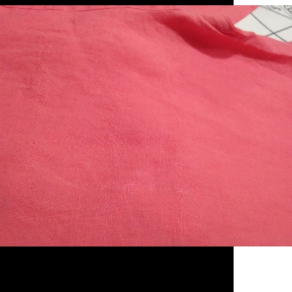 Eileen Fisher Womens Coral Pink 100% Irish Linen Sequin V-Neck Boho Tunic Top XS - Picture 14 of 16